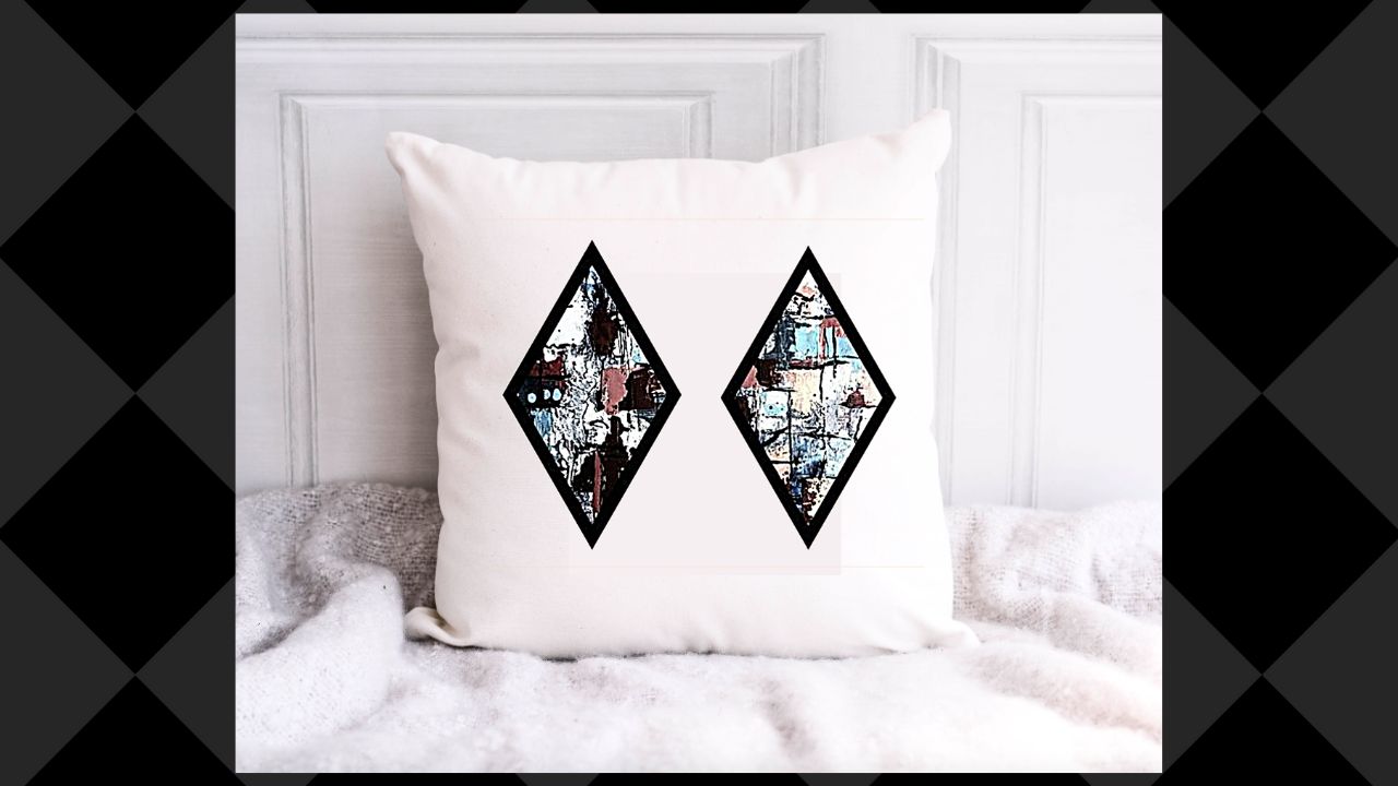 2 diamonds on a pillow mock up